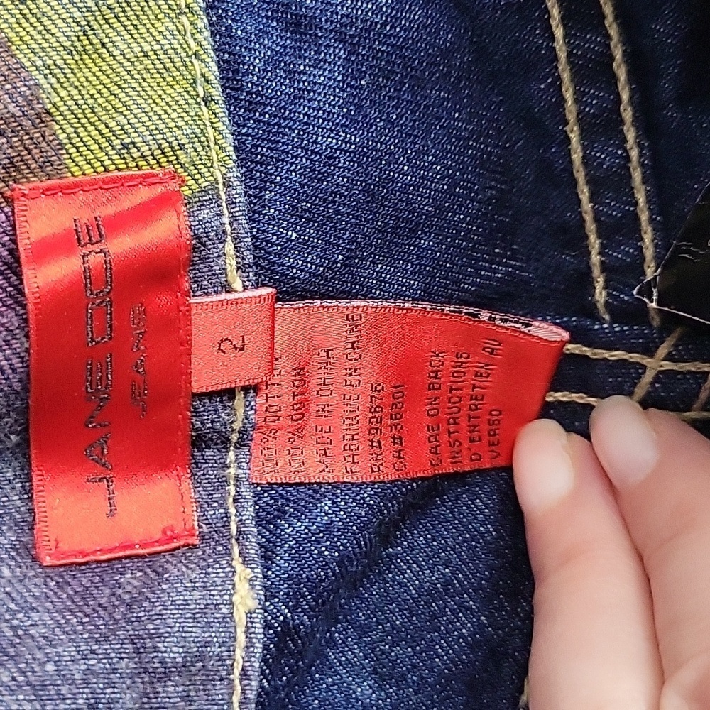 Vintage Deadstock Jane Doe Jeans Graphic Polka Dot Straight Jeans 29 Waist - Picture 9 of 9